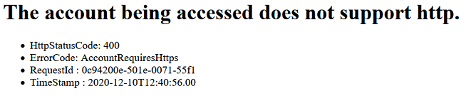 The account being accessed does not support http